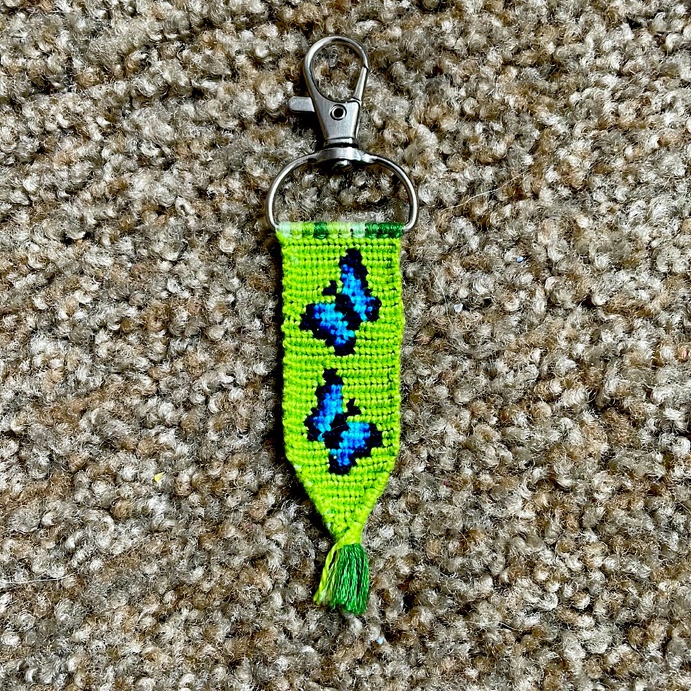 Hand knotted butterfly key chain